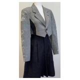 Comme des Garcons Cropped Wool Jacket and Patterned Shorts Set