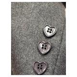 Moschino Cheap and Chic Gray Wool Blazer with Whimsical Embroidered Back - Size 8