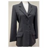 Moschino Cheap and Chic Gray Wool Blazer with Whimsical Embroidered Back - Size 8