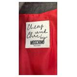 Moschino Cheap and Chic Gray Wool Blazer with Whimsical Embroidered Back - Size 8
