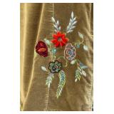 Oilily Embroidered Floral Velvet Skirt, Size 36, Waist 29"