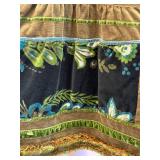 Oilily Embroidered Floral Velvet Skirt, Size 36, Waist 29"
