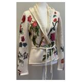 Oilily Medium Knit Cardigan with Floral and Bird Design - Size M