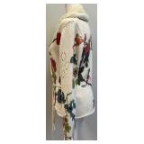 Oilily Medium Knit Cardigan with Floral and Bird Design - Size M