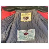 Wu Wear Urban Militia Dark Green Leather Bomber Jacket with Embroidered Logos - 2XL