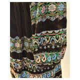 Nanette Lepore Embroidered Brown Velvet Boho Coat with Quilted Lining, Size 6
