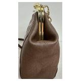Anuschka Embossed Hand-Painted, Tooled Rose Bronze Leather Crossbody Bag with Floral and Butterfly Design - New with Tags