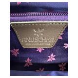 Anuschka Embossed Hand-Painted, Tooled Rose Bronze Leather Crossbody Bag with Floral and Butterfly Design - New with Tags