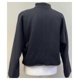 Moschino Cheap and Chic Black Wool Jacket with Red Velvet Heart, Size 8