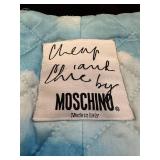 Moschino Cheap and Chic Black Wool Jacket with Red Velvet Heart, Size 8