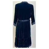 Johnny Was Velvet Embroidered Dress Adjustable Waist-Size Small