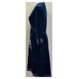 Johnny Was Velvet Embroidered Dress Adjustable Waist-Size Small