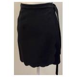 Moschino Cheap and Chic Black Scallop Hem Wrap Skirt Size 10