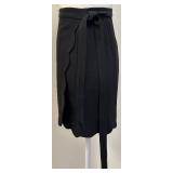 Moschino Cheap and Chic Black Scallop Hem Wrap Skirt Size 10