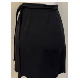 Moschino Cheap and Chic Black Scallop Hem Wrap Skirt Size 10