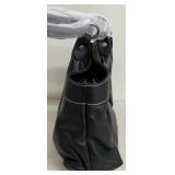 J.W. Hulme Black Leather Shoulder Bag with Crest Emblem