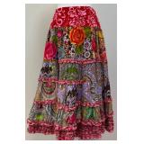 Oilily Limited Edition Patchwork Maxi Skirt, Size 38, Approx. 29 Inch Waist