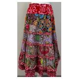 Oilily Limited Edition Patchwork Maxi Skirt, Size 38, Approx. 29 Inch Waist