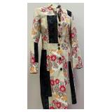 CUSTO Barcelona Patchwork Floral Cotton Coat, Size 44