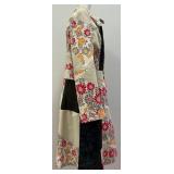 CUSTO Barcelona Patchwork Floral Cotton Coat, Size 44