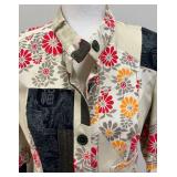 CUSTO Barcelona Patchwork Floral Cotton Coat, Size 44