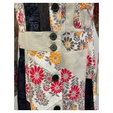 CUSTO Barcelona Patchwork Floral Cotton Coat, Size 44