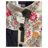 CUSTO Barcelona Patchwork Floral Cotton Coat, Size 44