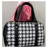 Anna by Anuschka Houndstooth Leather Satchel with Shoulder Strap