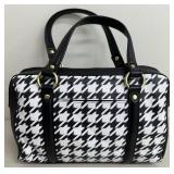 Anna by Anuschka Houndstooth Leather Satchel with Shoulder Strap