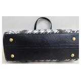 Anna by Anuschka Houndstooth Leather Satchel with Shoulder Strap