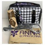 Anna by Anuschka Houndstooth Leather Satchel with Shoulder Strap