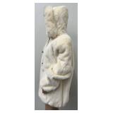 Beautiful Alaska Fur Gallery XL White Hooded Fur Coat, 29 Inch Long
