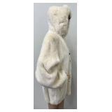 Beautiful Alaska Fur Gallery XL White Hooded Fur Coat, 29 Inch Long