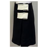 Moschino Cheap and Chic Black Skirt with White Accent Tabs, Size 8