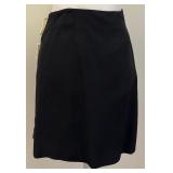 Moschino Cheap and Chic Black Skirt with White Accent Tabs, Size 8