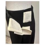 Moschino Cheap and Chic Black Skirt with White Accent Tabs, Size 8