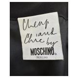 Moschino Cheap and Chic Black Skirt with White Accent Tabs, Size 8