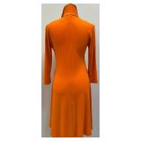 Norma Kamali Everlast Orange Zip Collar Dress, Size M