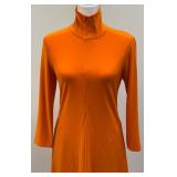 Norma Kamali Everlast Orange Zip Collar Dress, Size M