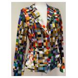 Aventures des Toiles - Art de Porter -  Multicolor Plaid Blazer, Size 40