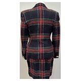 Moschino Cheap and Chic Tartan Wool Skirt Suit Size 10 - Circa 1990