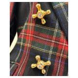 Moschino Cheap and Chic Tartan Wool Skirt Suit Size 10 - Circa 1990