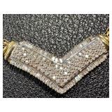 10k Gold Chevron Necklace with Diamond Accents