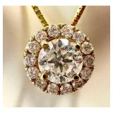 14k Gold with Diamond Pendant