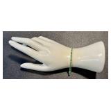 14k Gold Emerald and Diamond Tennis Bracelet 7.5 Inch