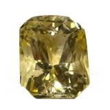 3.52 Carat Radiant Cut Canary Yellow Celine Sapphire Gemstone