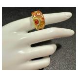 Bernardaud Be Bold Over Disque Vert Mousse Porcelain Ring Size 6