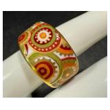 Bernardaud Be Bold Over Disque Vert Mousse Porcelain Ring Size 6