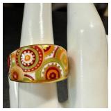 Bernardaud Be Bold Over Disque Vert Mousse Porcelain Ring Size 6