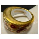 Bernardaud Be Bold Over Disque Vert Mousse Porcelain Ring Size 6